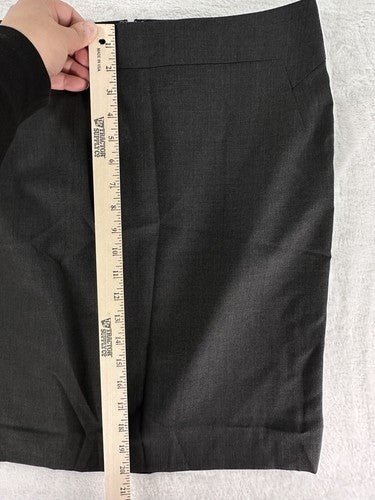 Ann Taylor Skirt 4 Summer Weight Wool Gray Pencil Read Zip Knee Length Lined