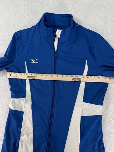 Mizuno Womens United Jacket Full Zip Medium Blue White Full Zip DryLite Running