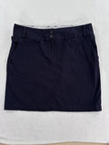 Lands End Skirt 12 Petite Navy Blue 100% Cotton Above The Knee Nautical Short