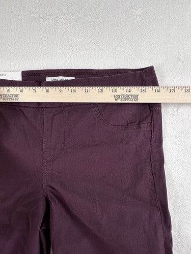 Nine West Heidi Pull On Jeans Pants Straight Leg 4 NWT Burgundy Womens
