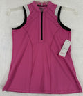 Lucky In Love XS Top Vaportex Pink 1/2 Zip Womens Sleeveless NWT