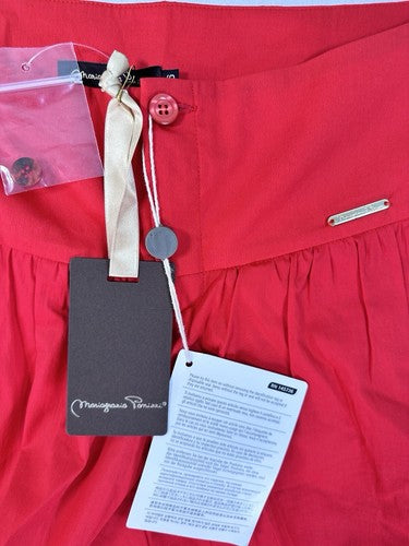 Italian Designer Mariagrazia Panizzi Pants Size US 12 IT 48 Red Hipster NWT