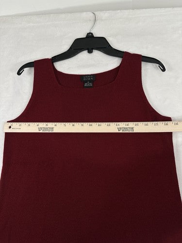Sigrid Olsen Sweater Medium Burdundy Red Sleeveless Womens