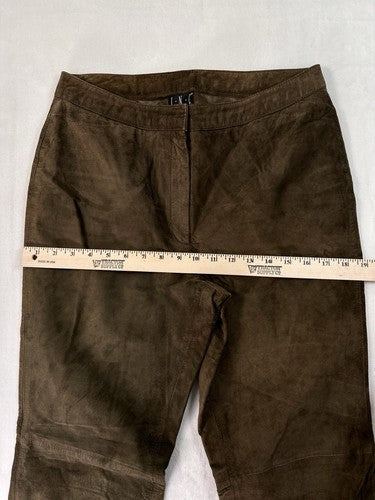 Vintage Inc international Concepts Brown Suede Leather Pants Womens 10 Lined