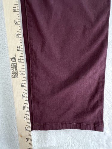Nine West Heidi Pull On Jeans Pants Straight Leg 4 NWT Burgundy Womens