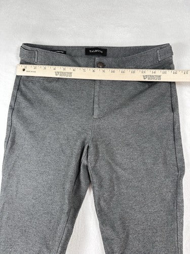 Talbots Lexington Pants 4 Gray Stretch Womens Zip Button Front