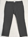 Liz Claiborne Emma Ankle Pants Size 16 Black White Geometric Print Womens