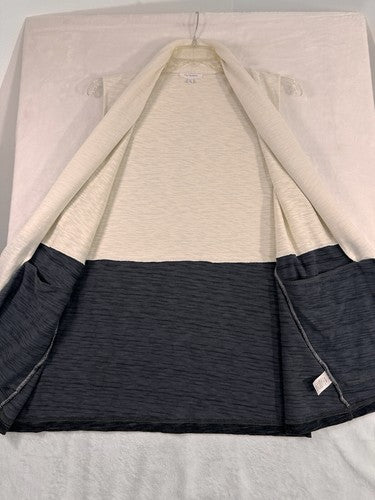 T By Talbots XL Colorblock Topper Vest Neutral Ivory Gray Womens