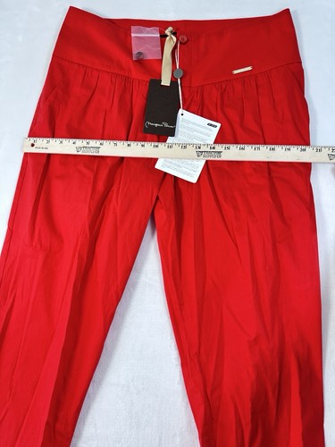 Italian Designer Mariagrazia Panizzi Pants Size US 12 IT 48 Red Hipster NWT