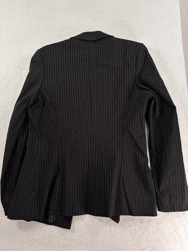 Portmans Australia Blazer US 10 AU 14 Pinstriped Black Womens Lined One Button