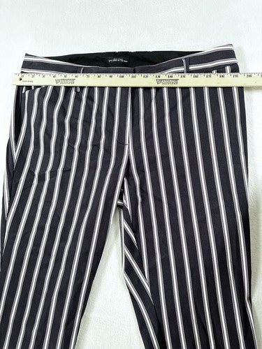 Worthington Petite Pants 12 Slim Ankle Blue Striped Lightweight Cotton Womens