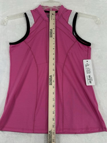 Lucky In Love XS Top Vaportex Pink 1/2 Zip Womens Sleeveless NWT