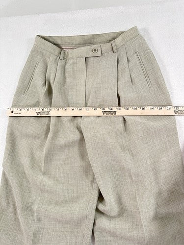 Vintage B Moss 90s Dress Pants 14 High Waist Pleated Tan Tags Made In USA Women