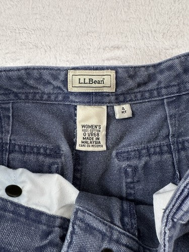 Vintage LL Bean Canvas Pants 4 Petite 90s Blue Jogger Jeans Hipster