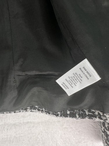 Coldwater Creek Mohair Wool Blend Moto Jacket 8 Black Gray Tweed Blazer Womens