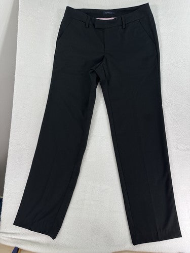 Lands End Pants Size 2 Black Stretch Flat Front Womens Straight Leg
