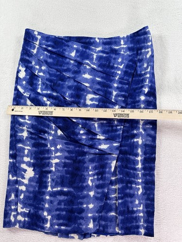 Eva Franco Anthropologie Skirt Size 6 Areca Blue Tie Dye Pencil Knee Length