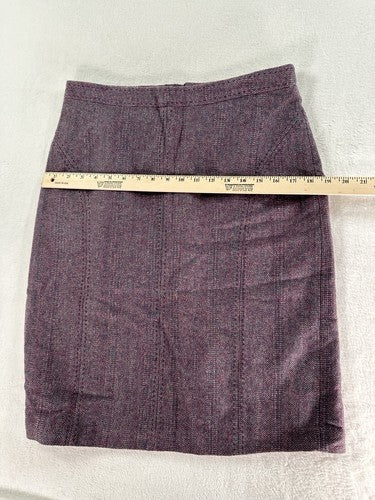 Coldwater Creek Pencil Skirt Size 8 Purple Wool Blend Tweed Knee Length Womens