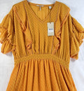 Scotch & Soda Dress Large Yellow Ruffled Swiss Dot Lined Short Womens NWT