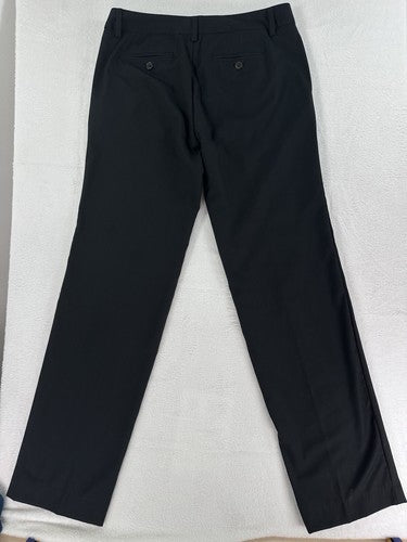 Lands End Pants Size 2 Black Stretch Flat Front Womens Straight Leg