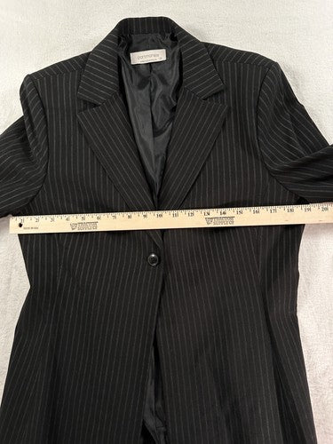 Portmans Australia Blazer US 10 AU 14 Pinstriped Black Womens Lined One Button