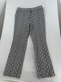 Chicos Pants Size 0.5 US 6 Black White Print Straight Leg Ankle Womens