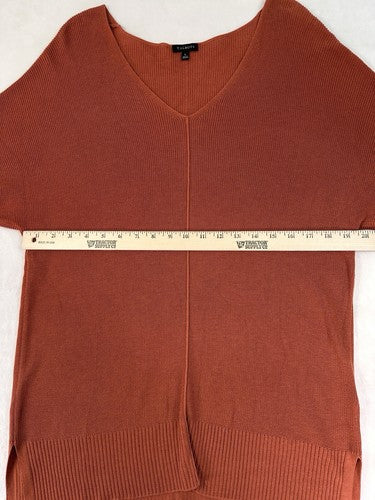 Talbots Large Top Sweater Short Sleeve Burnt Orange V Neck Womens