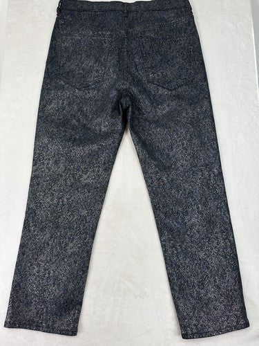 Express Jeans Size 14 Slim Super High Rise Navy Blue Metallic Blue Silver Womens