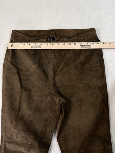 Vintage Inc international Concepts Brown Suede Leather Pants Womens 10 Lined