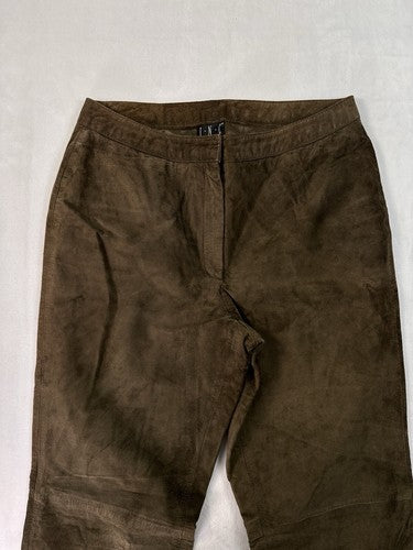 Vintage Inc international Concepts Brown Suede Leather Pants Womens 10 Lined