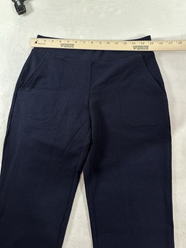T By Talbots XS Modal French Terry Relaxed Capri Pants Navy Blue Womens Knit
