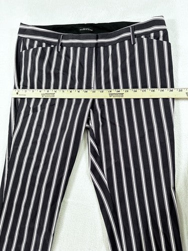 Worthington Petite Pants 12 Slim Ankle Blue Striped Lightweight Cotton Womens