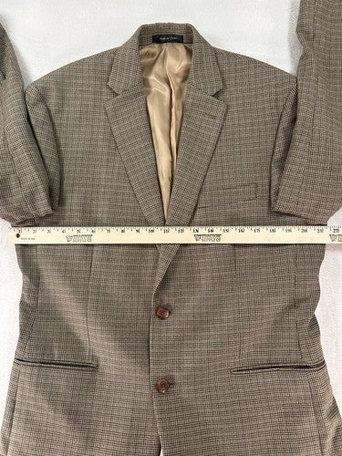 Lauren Ralph Lauren Blazer 40R Men’s Brown Tan Houndstooth Suit Jacket 2 Button