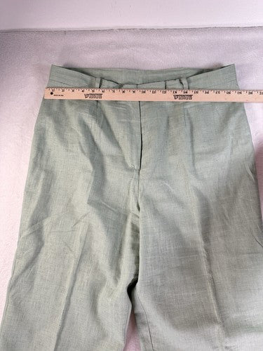 Vintage Linen Blend Dress Pants Size 18 Womens Pale Green Lined Jonathan Logan