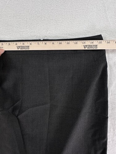 Ann Taylor Skirt 4 Summer Weight Wool Gray Pencil Read Zip Knee Length Lined
