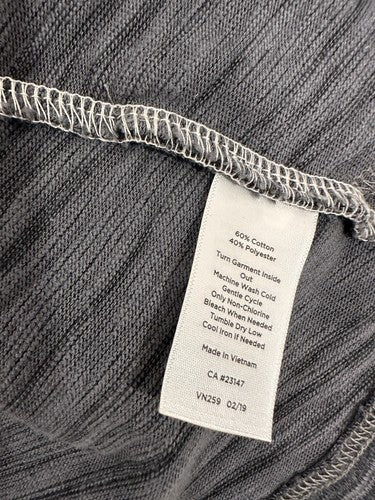 T By Talbots Medium Colorblock Vest Shawl Collar Ivory Gray Knit Neutral Womens