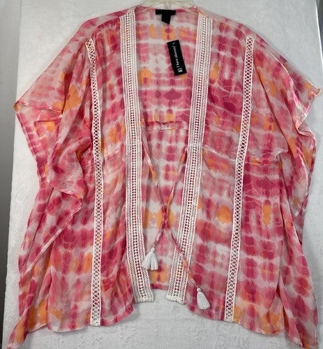 Steve Madden Swim Cover Up Swimsuit Robe Sleeves Lightweight Pink NWT