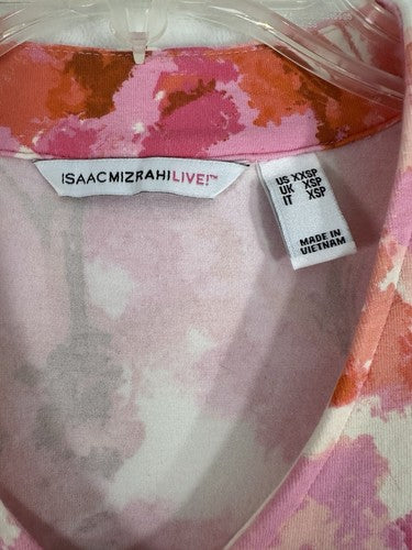 Isaac Mizrahi Live Dress XXS Modal Cotton Knit Pink Swing A Line Short Sleeve