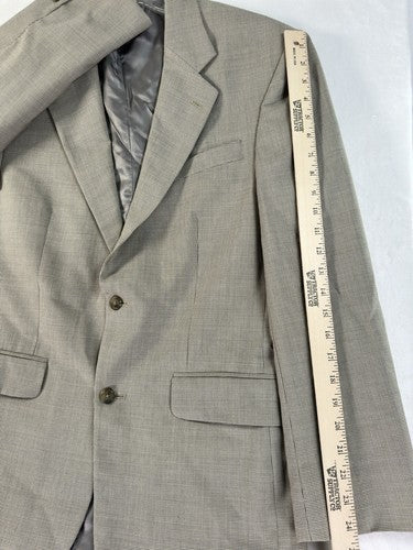 Lands End Blazer 40R Wool Brown Tan Houndstooth Jacket Mens
