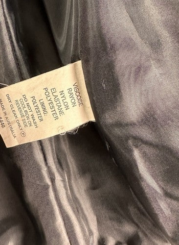 Portmans Australia Blazer US 10 AU 14 Pinstriped Black Womens Lined One Button