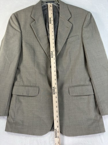 Lands End Blazer 40R Wool Brown Tan Houndstooth Jacket Mens