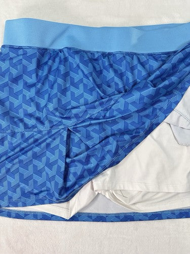 Sport Haley Tennis Skort XL Blue Geometric Print Womens Pockets Skirt W/ Shorts