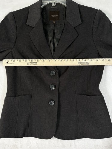 The Limited Blazer 6 Charcoal Gray Jacket Womens 3 Button Lined Womens
