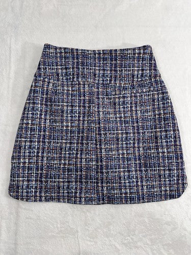 Walter Hagen 17” Golf Skort XS Pull On Sculpt Blue Tweed Print Womens NWT