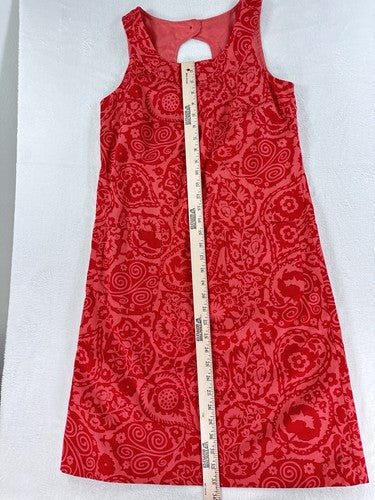 Ann Taylor Dress 4 Sleeveless Cotton Pink Orange Print Shift Summer