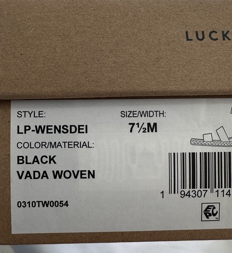 New Lucky Brand Sandals 7.5 Womens Black Espadrille Woven Shoes