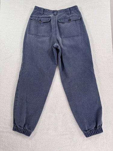 Vintage LL Bean Canvas Pants 4 Petite 90s Blue Jogger Jeans Hipster