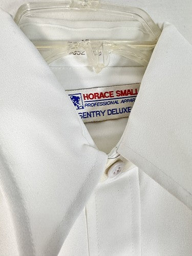 Horace Small Sentry Deluxe Shirt 15 35 Men’s White Uniform Long Sleeve NEW