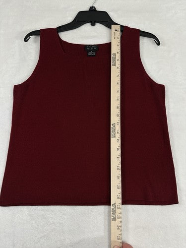 Sigrid Olsen Sweater Medium Burdundy Red Sleeveless Womens