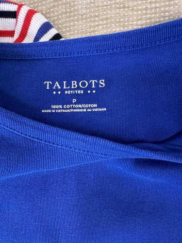 Talbots Tops P & Small Petite Lot Short Sleeve Blue Beige Red White Blue Womens